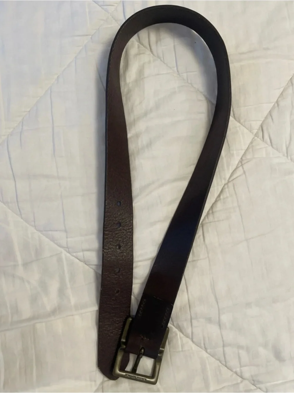 Vintage Banana Republic Classic Brown Leather Belt/Brass Buckle Size 32 Made-USA